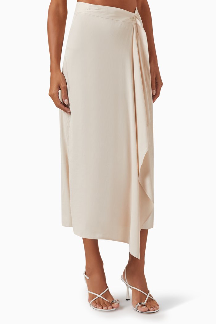 

Hydrus Midi Skirt in ENKA® Viscose, Neutral