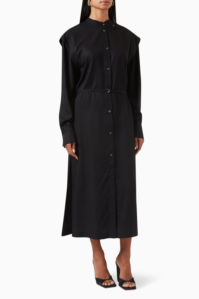 

Nemulus Midi Dress in Tencel, Black