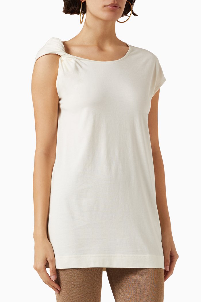 Sagitta Twist Strap Top in Modal, White