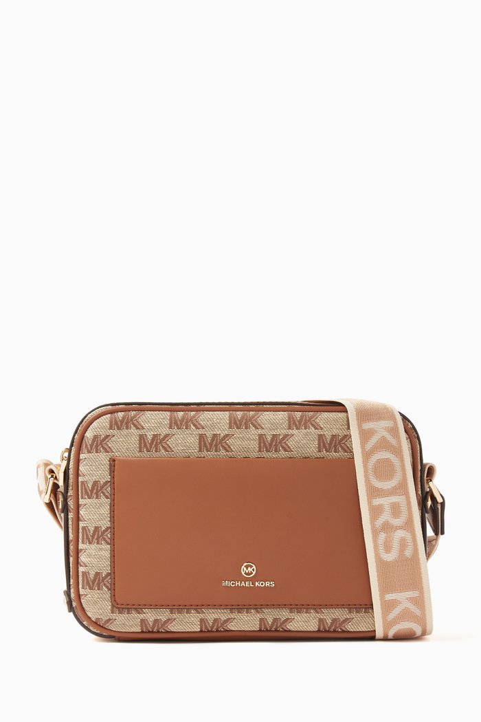 

Large Maeve Crossbody Bag in Monogram Jacquard, Neutral