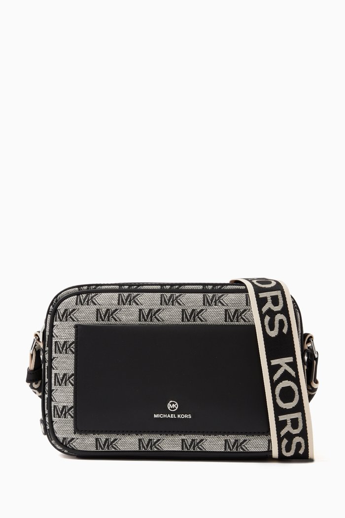 

Large Maeve EW Pocket Crossbody in MK Signature Jacquard, Black