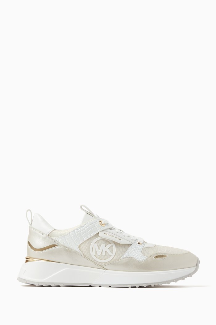 

Theo Sneakers in Canvas & Metallic Leather, Multicolour