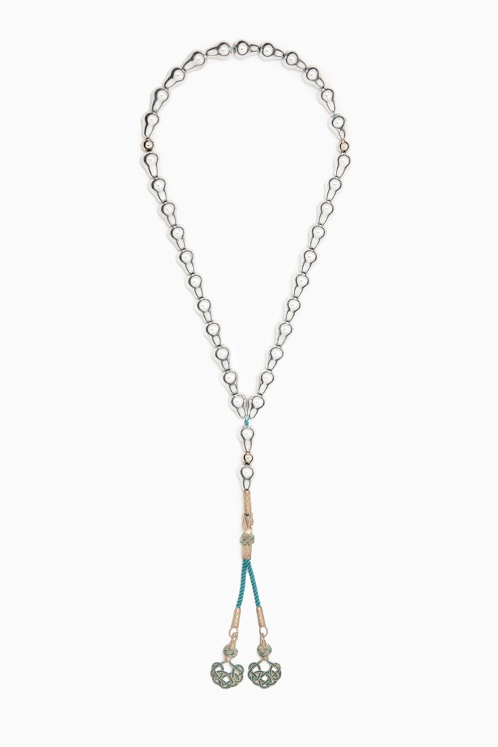 

Large Aluminum Masbaha Prayer Beads, Blue