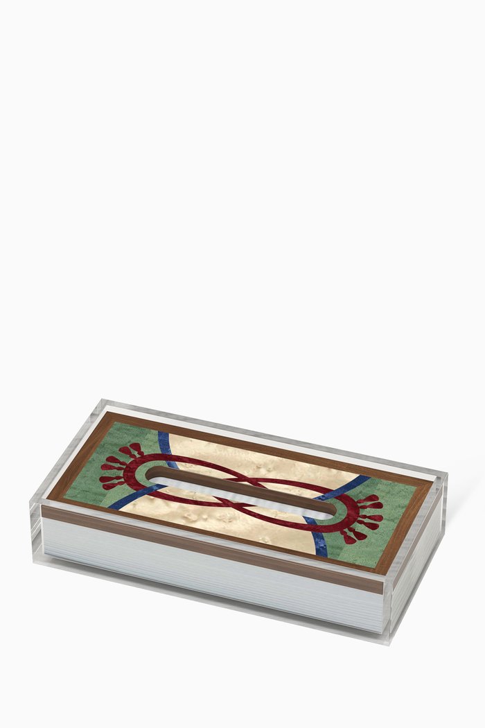 

Faras Tissue Box in Walnut Wood, Multicolour