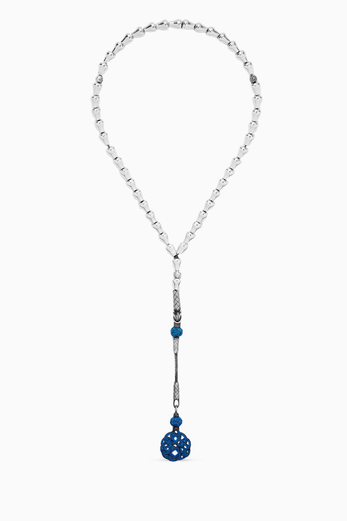 Small Aluminum Masbaha Prayer Beads, Blue