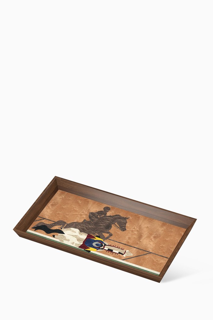 

Faras Serving Tray in Walnut Wood, Multicolour