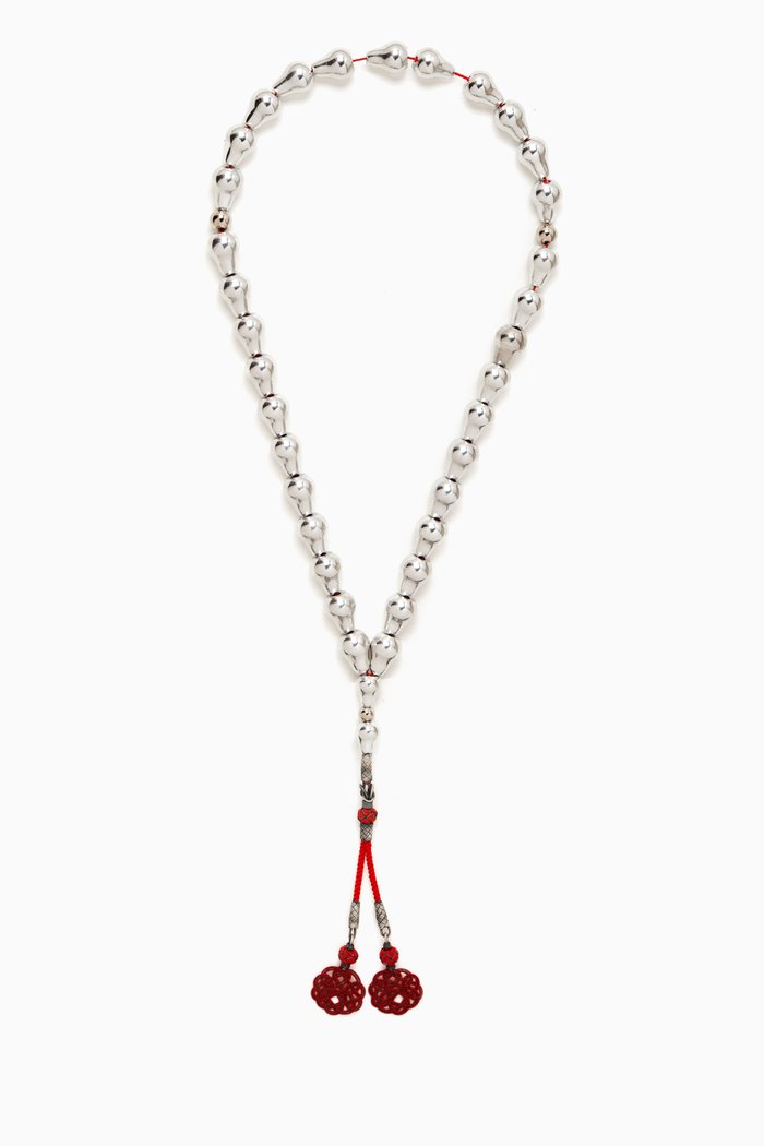 

Large Aluminum Masbaha Prayer Beads, Red