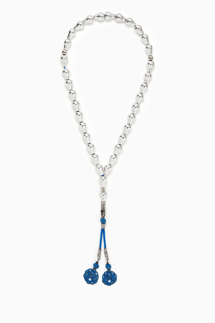 

Large Aluminum Masbaha Prayer Beads, Blue