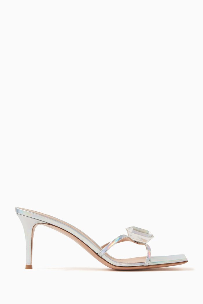 

Jaipur 70 Maxi Jewel Sandals in Metallic Leather, Multicolour