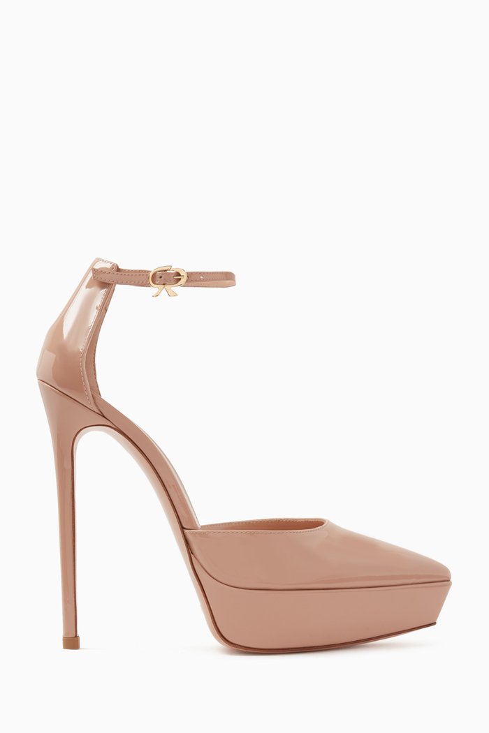 

Kasia 105 Platform d'Orsay Pumps in Patent Leather, Neutral