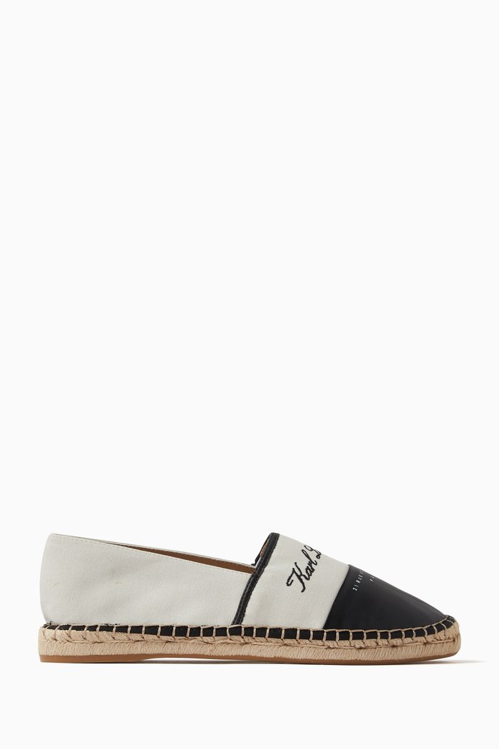 

Hotel Karl Espadrilles in Canvas & Faux Leather, Black