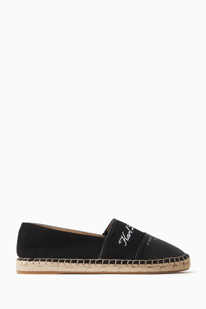 

Hotel Karl Espadrilles in Canvas & Faux Leather, Black