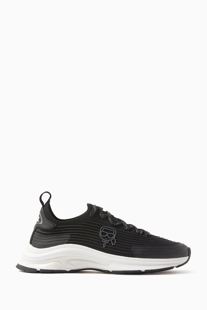 Lux Finesse Pull-on Sneakers in Knit Textile, Black