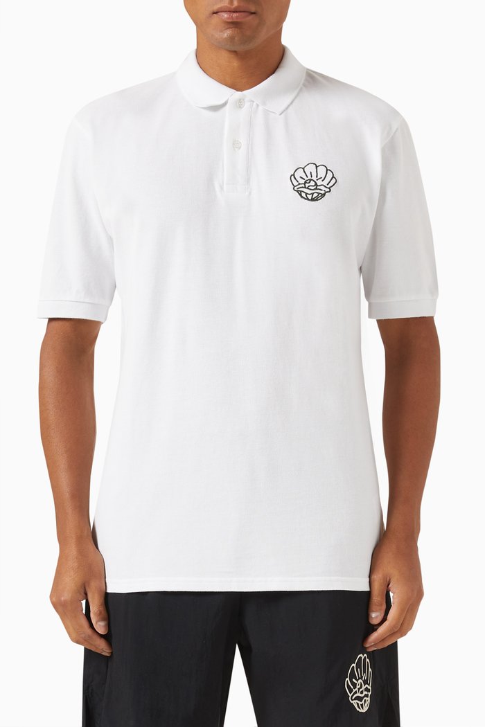 

Oyster Polo in Organic Cotton, White