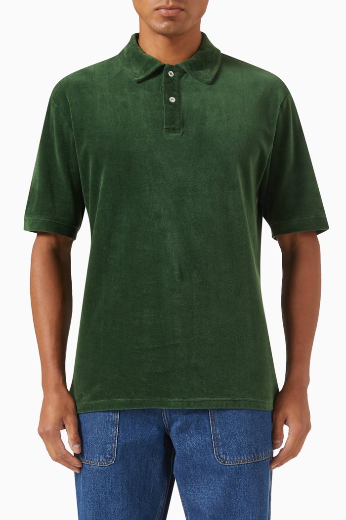 

Towel Polo in Organic Cotton Terry, Green