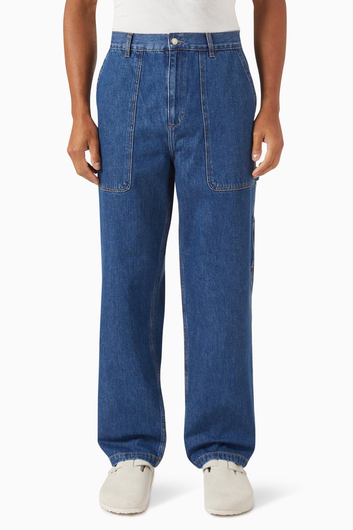 

Broom Work Trousers in Denim, Blue