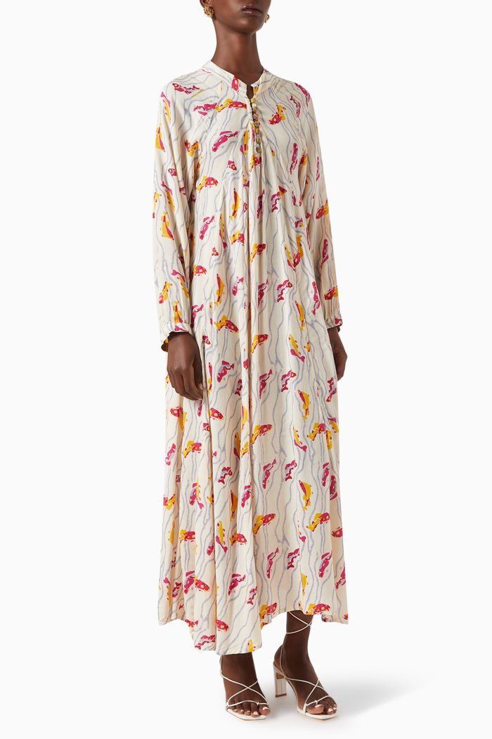 

Fiore Printed Maxi Dress in Silk, Multicolour