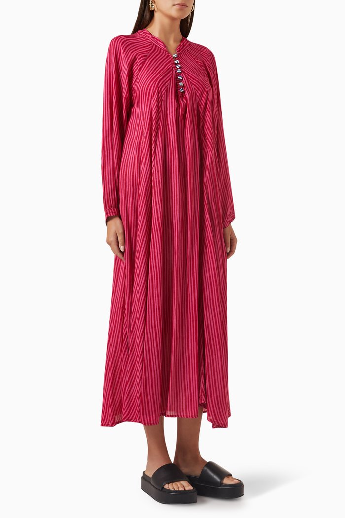

Fiore Printed Maxi Dress in Rayon, Pink