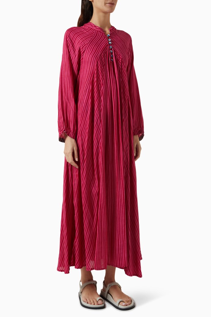 

Fiore Printed Maxi Dress in Silk, Pink