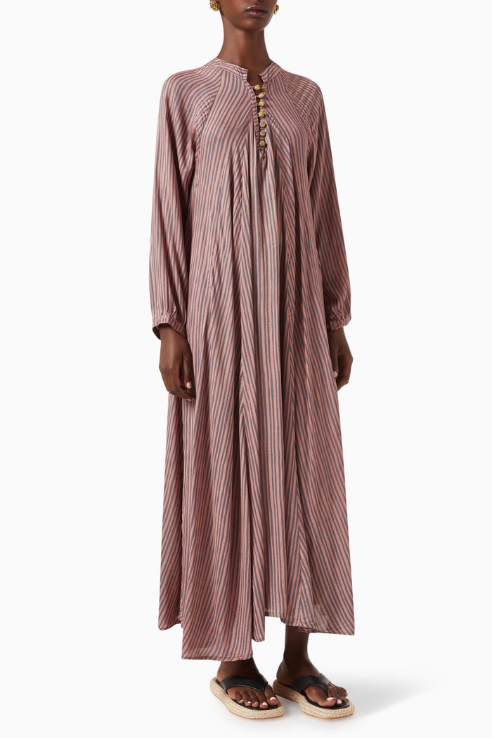 

Fiore Printed Maxi Dress in Rayon, Multicolour