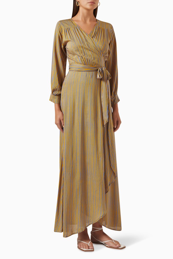 

Kate Belted Maxi Dress in Rayon, Multicolour