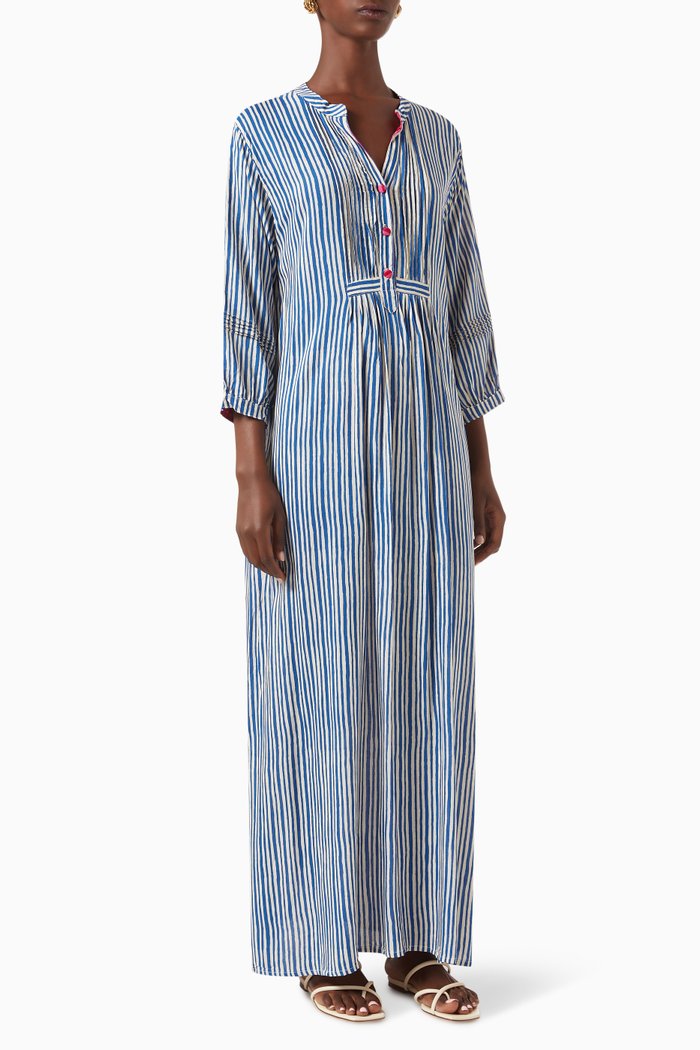 

Sammie Stripe Maxi Dress in Rayon, Blue