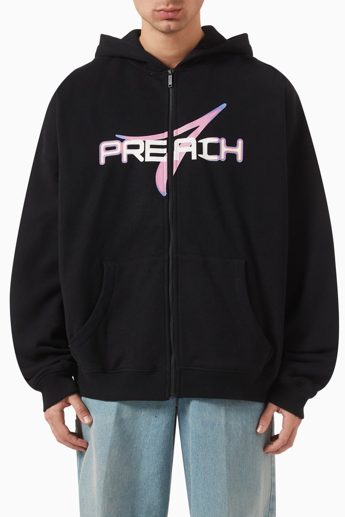 

Zip-Up Hoodie in Organic Cotton, Black