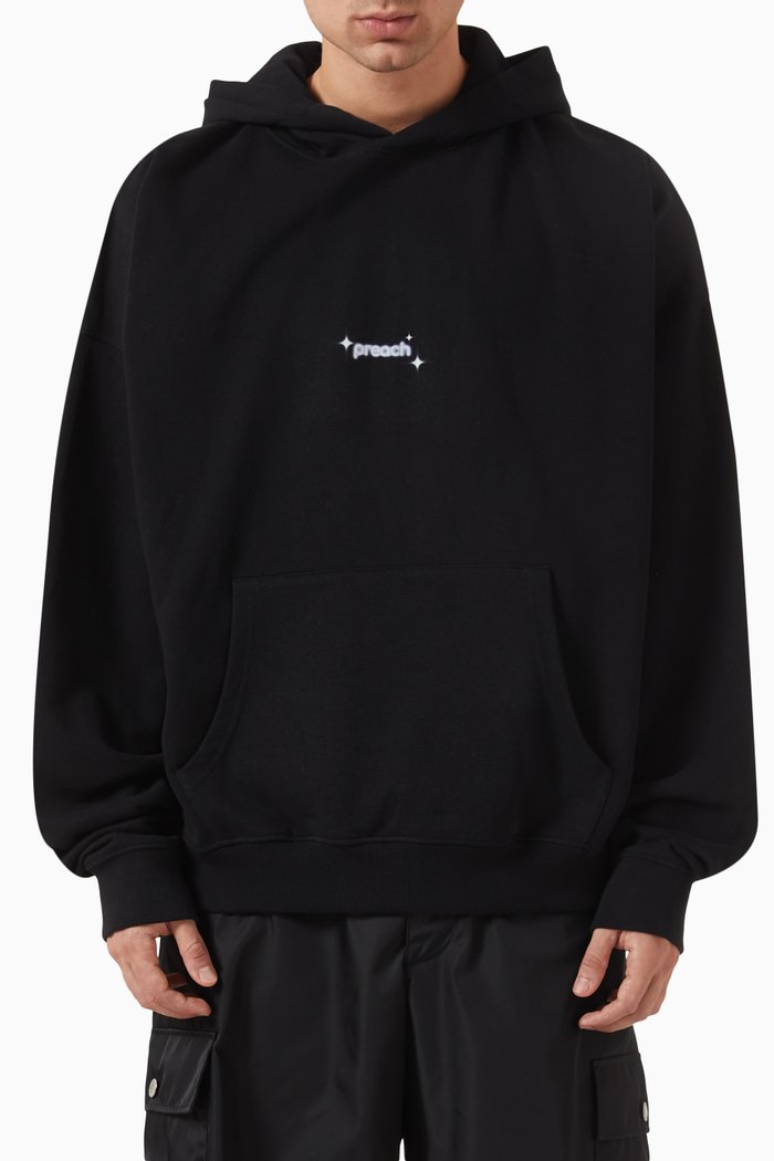 

Oversized Saturn Hoodie in Organic Cotton, Black