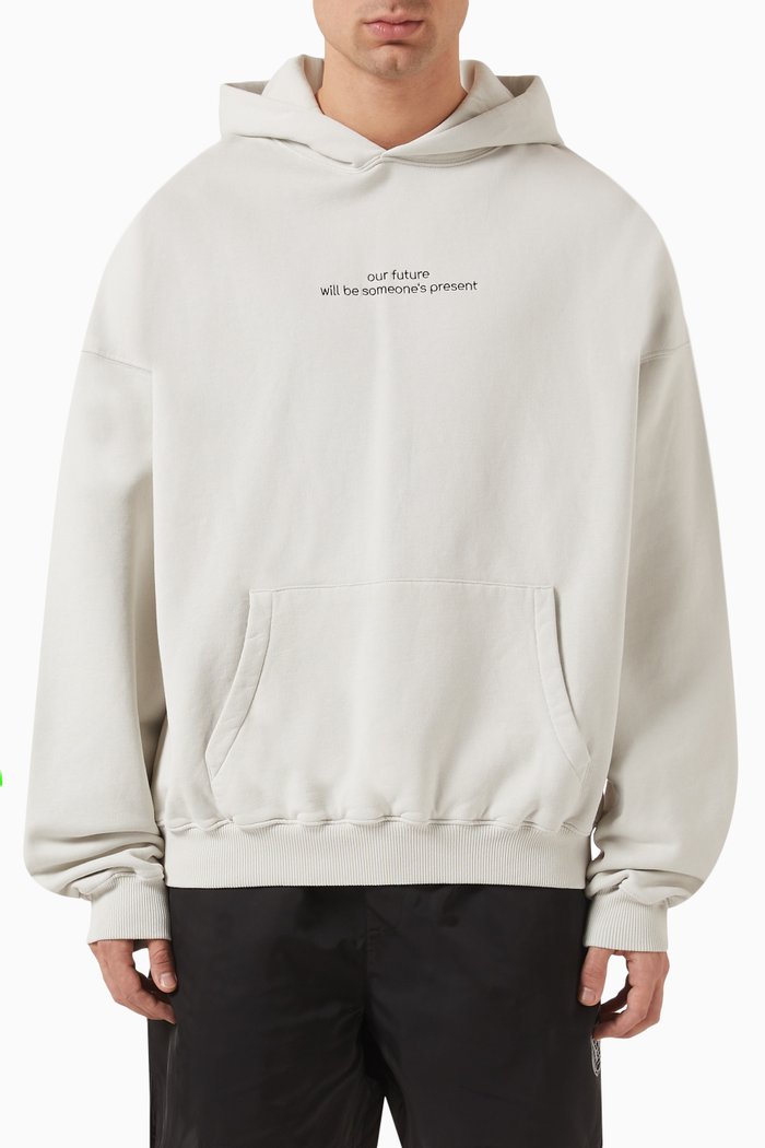 Oversized Universe Hoodie in Organic Cotton, Grey