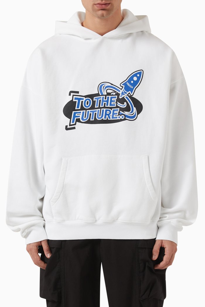 

Oversized Rocket Hoodie in Organic Cotton, White