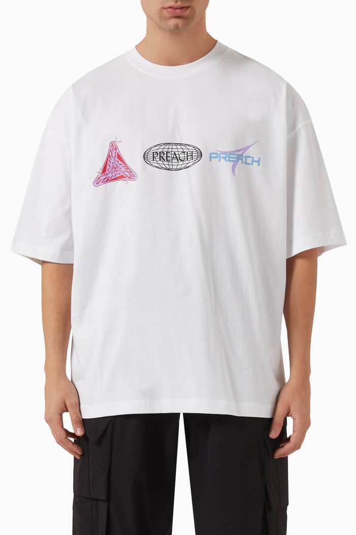 

Multi Logo T-shirt in Organic Cotton, White