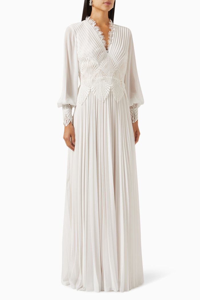 

Yates Gown in Chiffon & Lace, Neutral