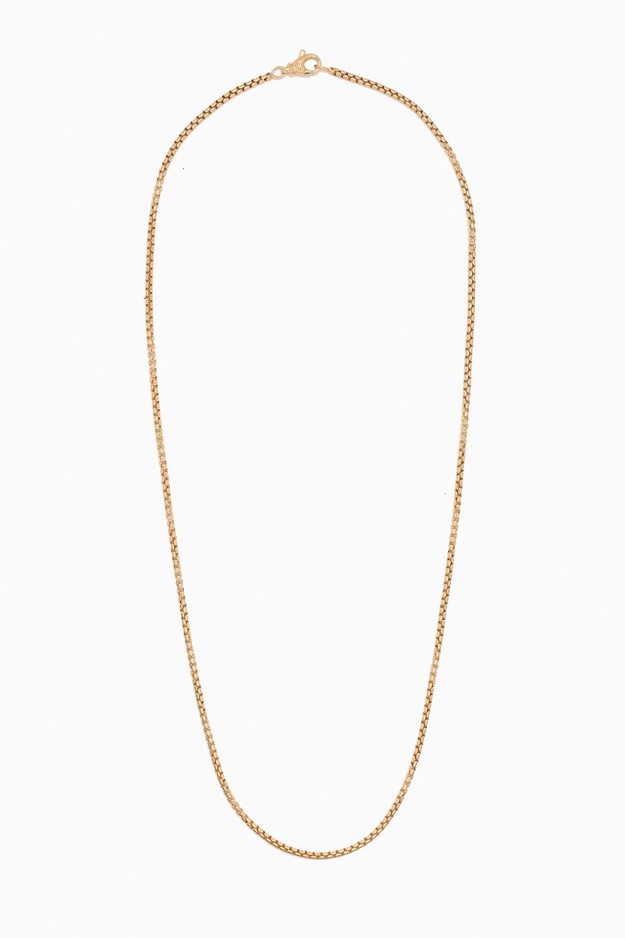 Box Chain Necklace in 18kt Yellow Gold, 2.7mm