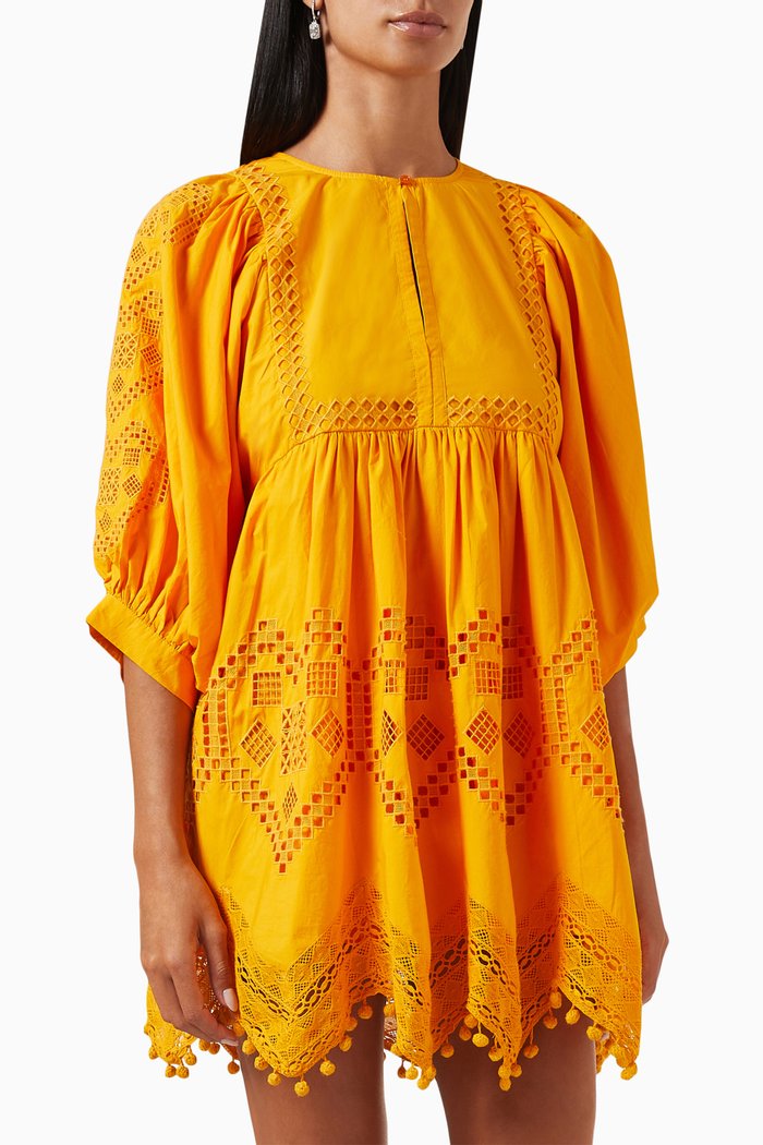 

Carla Mini Dress in Cotton, Yellow