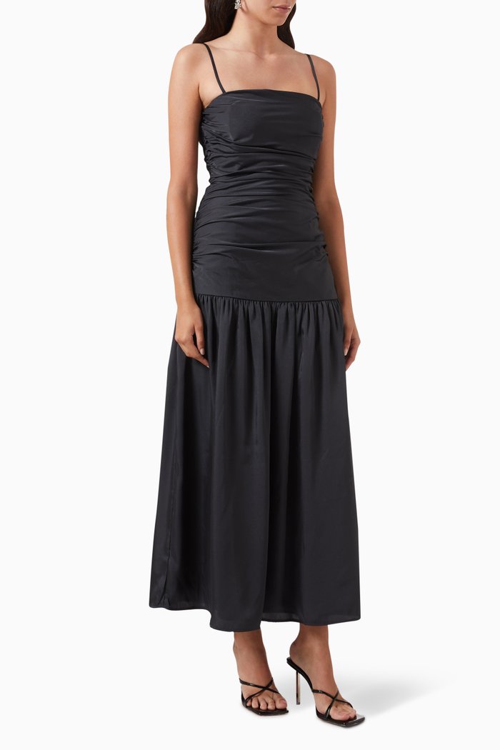 

Natalia Maxi Dress in Recycled Fabric, Black