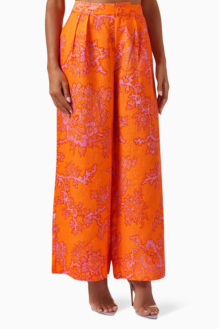 

Campbell Pants in Linen, Orange