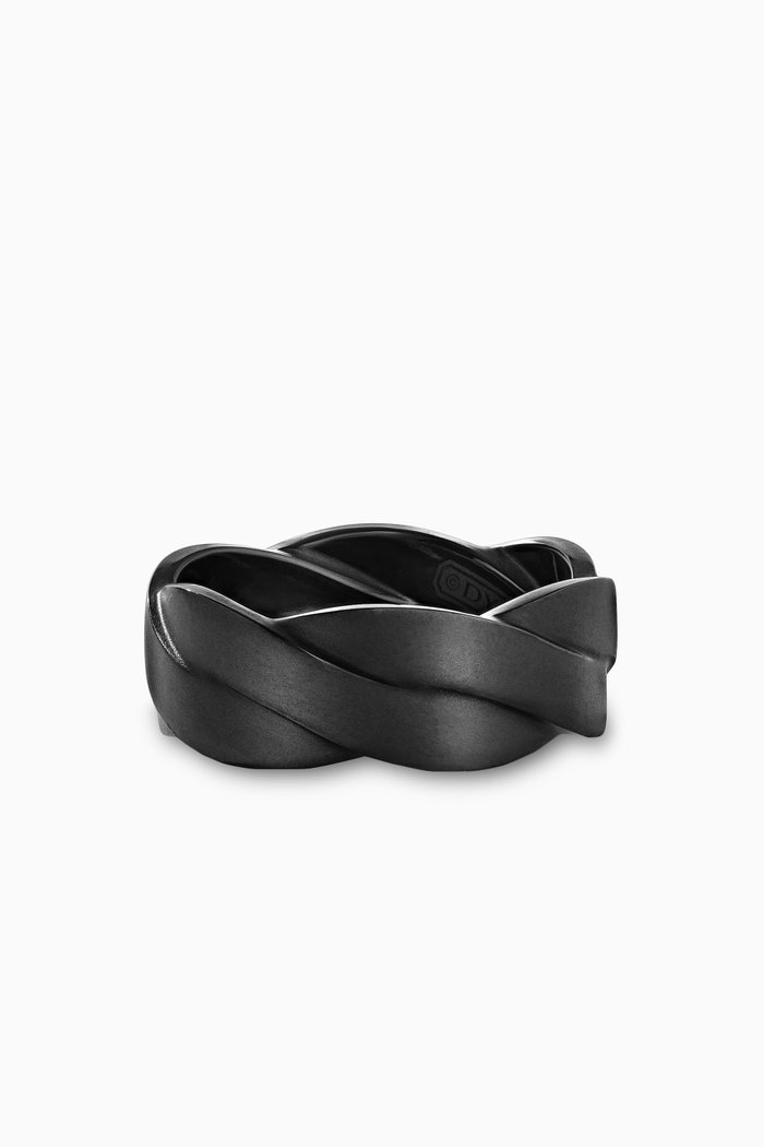 

DY Helios Band Ring in Titanium, Black