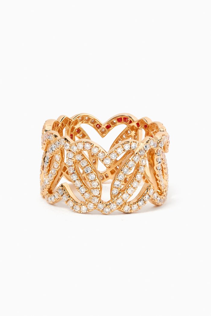 

Heart Mesh Diamond Ring in 18kt gold, Yellow