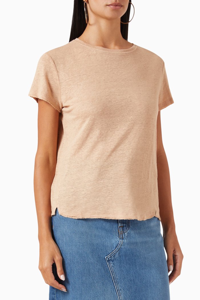 

Easy True T-shirt in Organic-linen, Brown