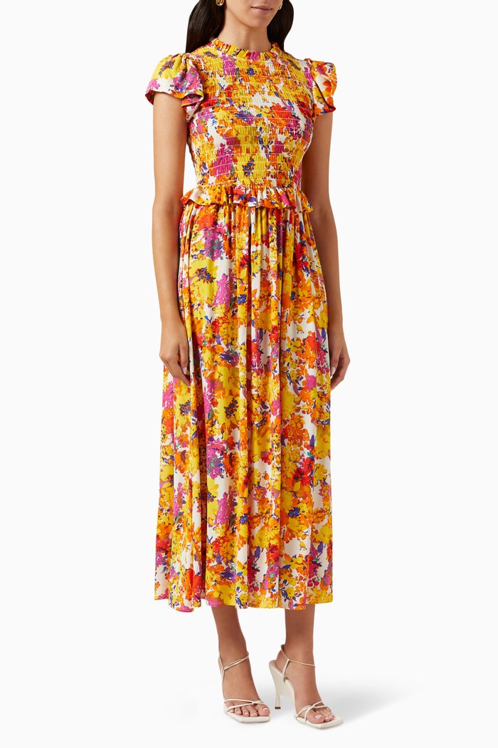 

Yasfinna Floral-print Midi Dress in EcoVero™, Multicolour