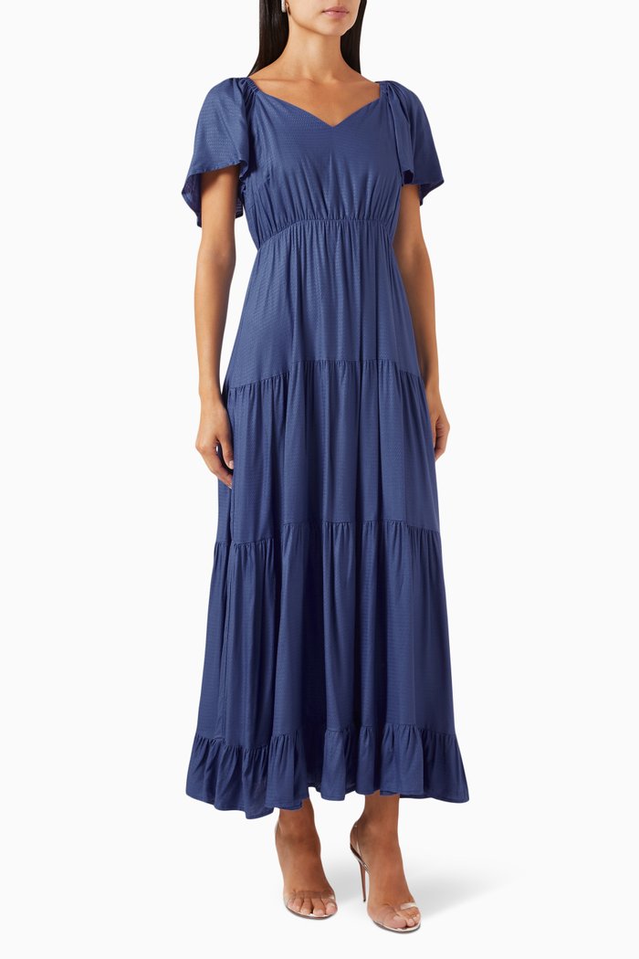 

Yastoronto Tiered Maxi Dress in EcoVero™, Blue