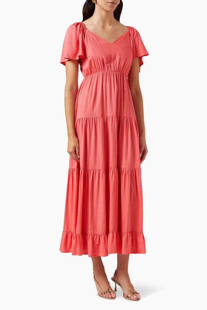 

Yastoronto Tiered Maxi Dress in EcoVero™, Pink