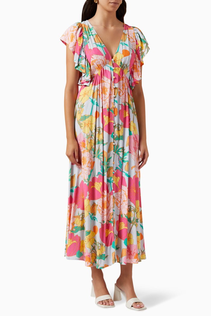 

Yaslullah Floral-print Maxi Dress in EcoVero™, Multicolour