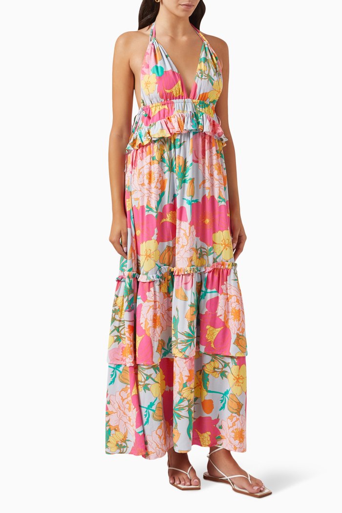 

Yaslullah Floral-print Halter Dress in EcoVero™, Multicolour