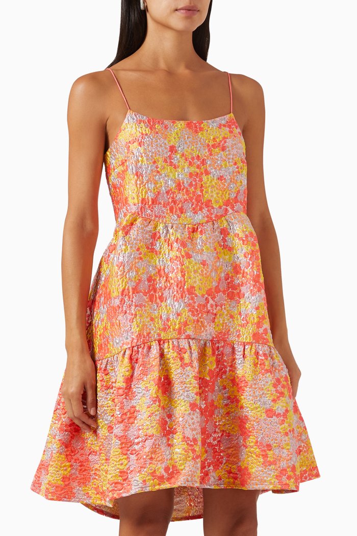 

Yasshiffa Floral-print Mini Dress in Jacquard, Pink