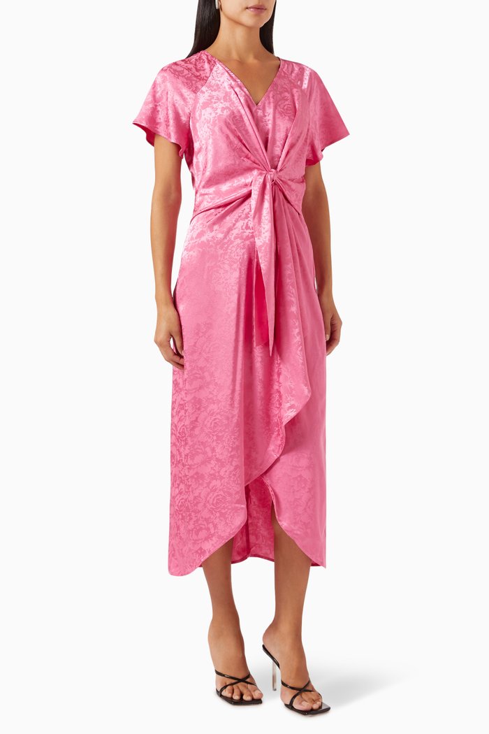 

Yasretrieve Midi Dress in Jacquard-satin, Pink