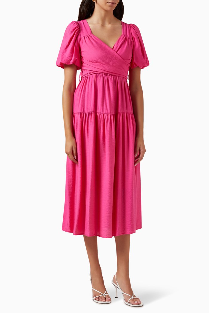 

Yasmodela Wrap-top Midi Dress in EcoVero™ Blend, Pink