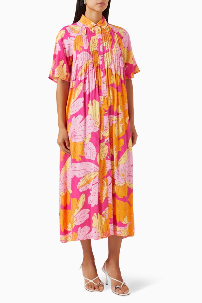 Yasfilippa Floral-print Midi Shirtdress in EcoVero™, Multicolour
