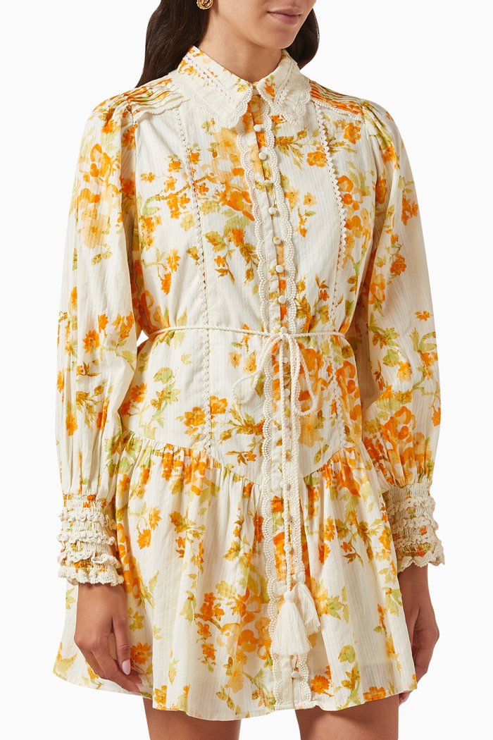 Yassomelli Shirt Dress in Cotton, Neutral