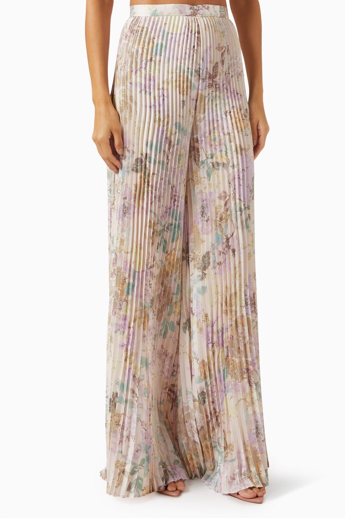 

Simone Flared Pants in Plissé, Multicolour